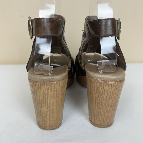 Dansko Demetra Brown Wooden Heel Sandals Women’s Size 38 - Picture 8 of 14